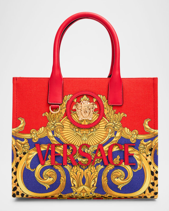 La Medusa Small Printed Canvas Tote Bag